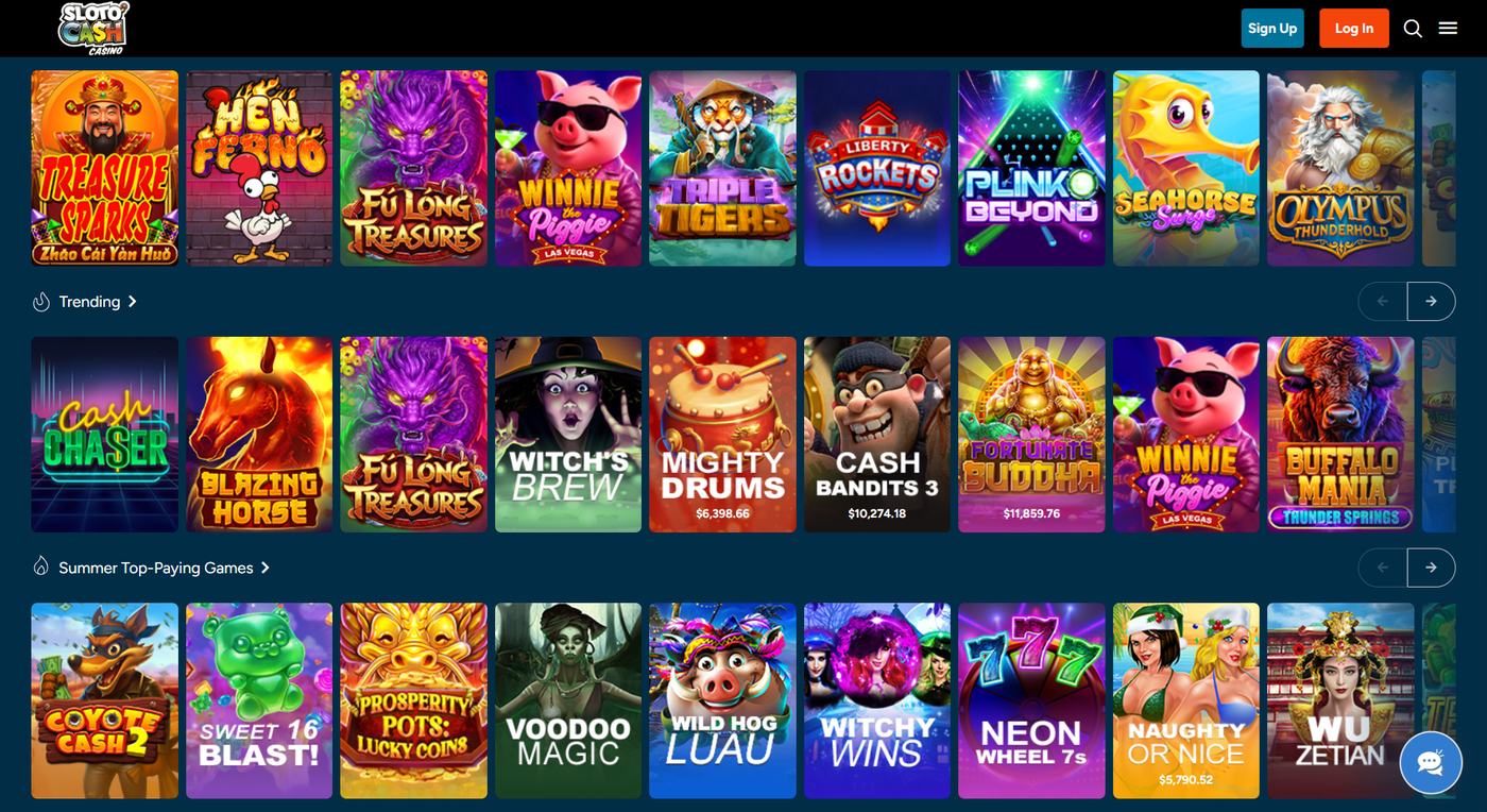 SlotoCash slots grid where welcome playthrough can be cleared